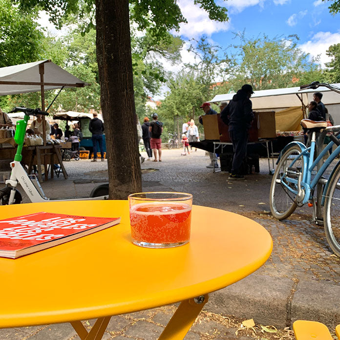 Kombucha Bar Marktstand Boxhagener Platz Boxi Markt Berlin